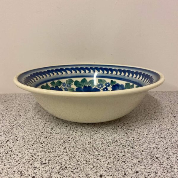 Stor fajance skål med blå blomster og mønster h 8 cm Ø 27 cm 110kr. Rörstrand nr 641 Sherzo Gunnar Nylund 1931-58 lysestage eller brug den til småting dia 15 cm vejl. Pris 75kr. #multiloppen - Image 3