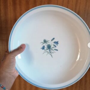 Lækre farver fra Royal Copenhagen, måske fra stellet Blå klokke, måske special lavet. Stort fad/tallerken og mindre ovalt fad. Uden skår og skrammer |vejl.pris kr. 145/125 eller kr. 250 samlet. #unikkelopper