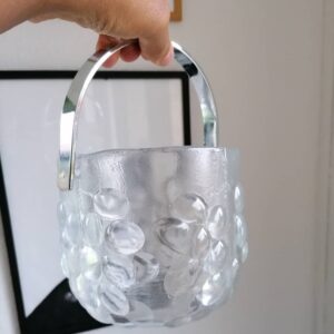 Smuk isspand i kraftig glas med vindrueklaser vejl.pris kr 75 #unikkelopper