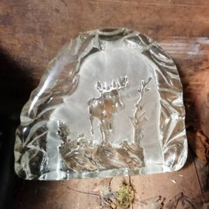 Stort relief i glas. Ca 15 cm vejl.pris kr. 65 #unikkelopper