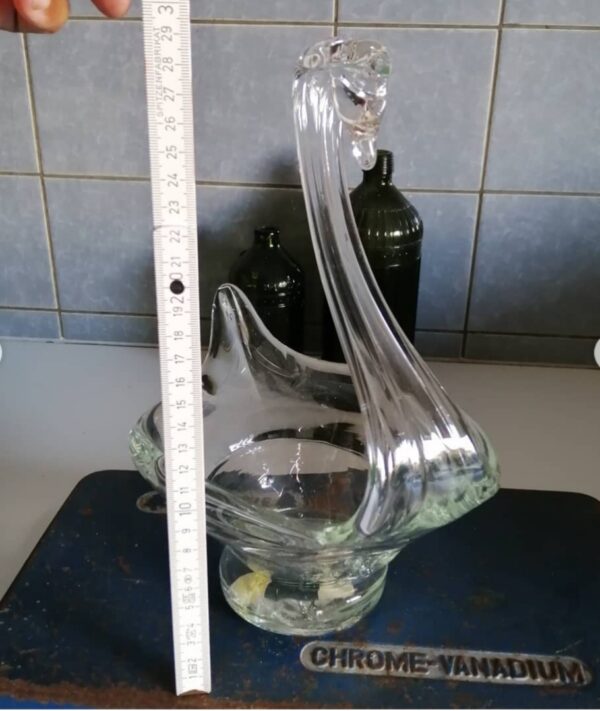 Høj smuk svane-skål i pustet glas vejl.pris kr. 175 #unikkelopper - Image 2