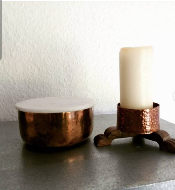 Kobber, teak og marmor vejl.pris kr. 50 stk. #unikkelopper